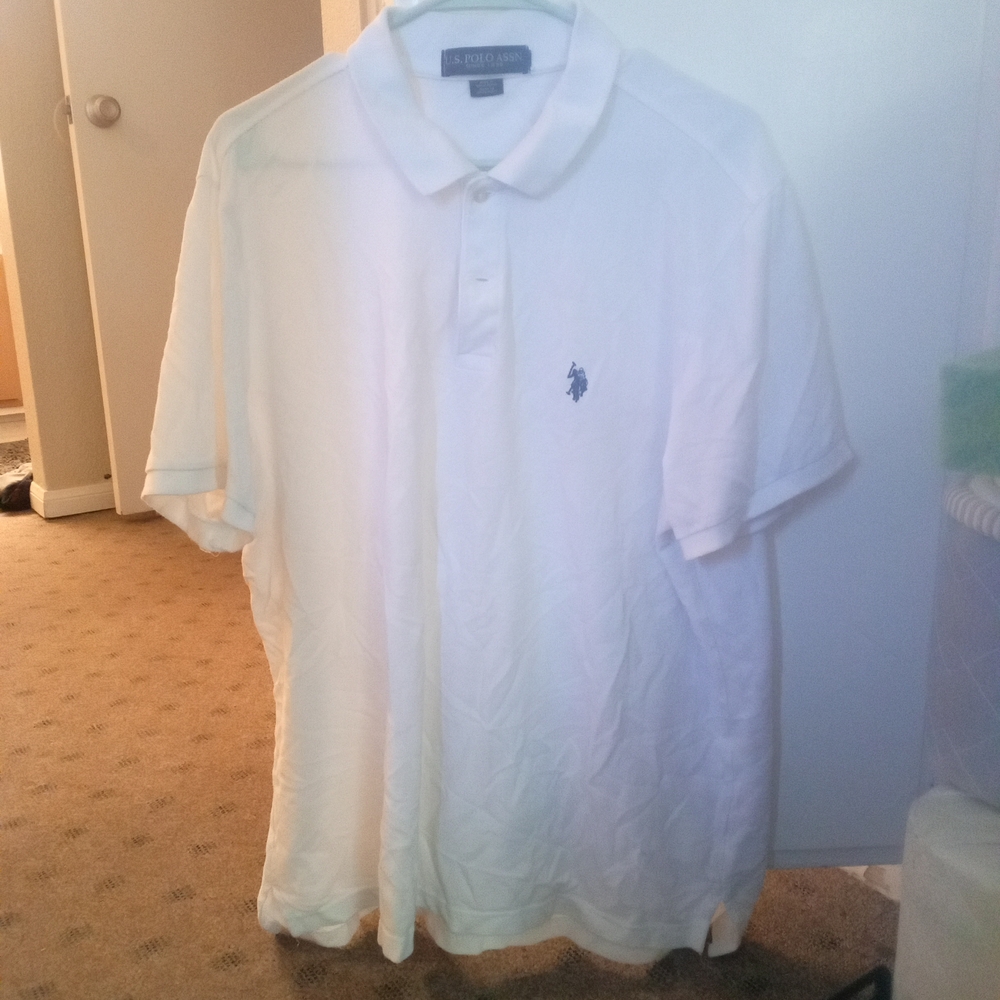 Men's White Polo Shirt XL